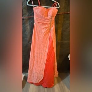 Prom long orange dress